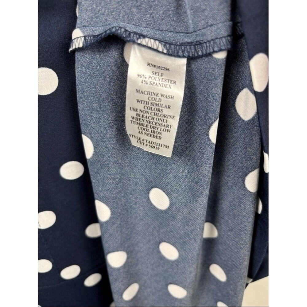 connected apparel Navy and White Polka Dot Sleeveless dress size 10 - Picture 3 of 7